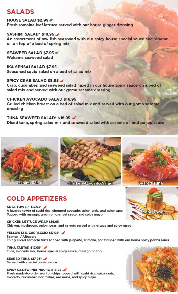 Kobe Hibachi Grill & Sushi Menu