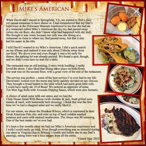 Mike'S American Grill Menu