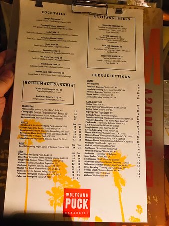 Wolfgang Puck Bar And Grill Menu