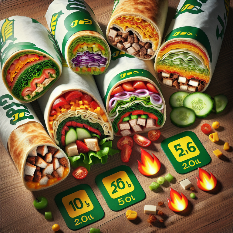 calories in wraps at subway