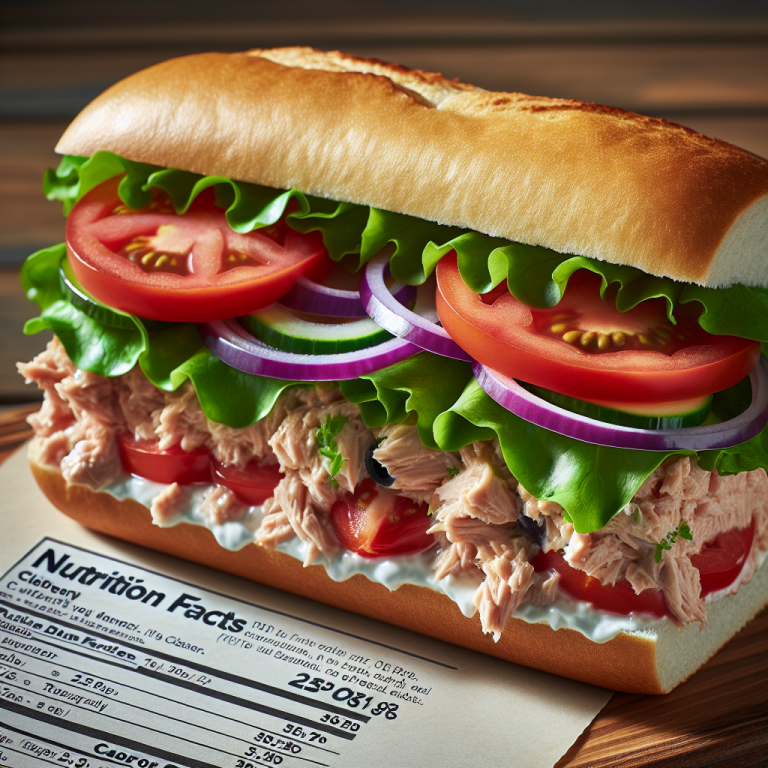 calories in a tuna sandwich from subway