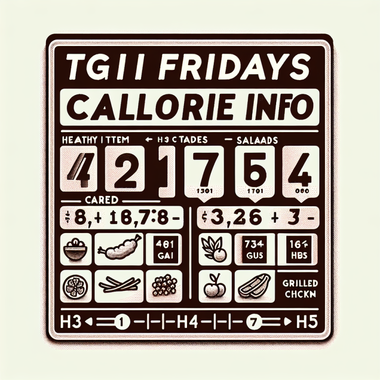 tgi fridays calorie info