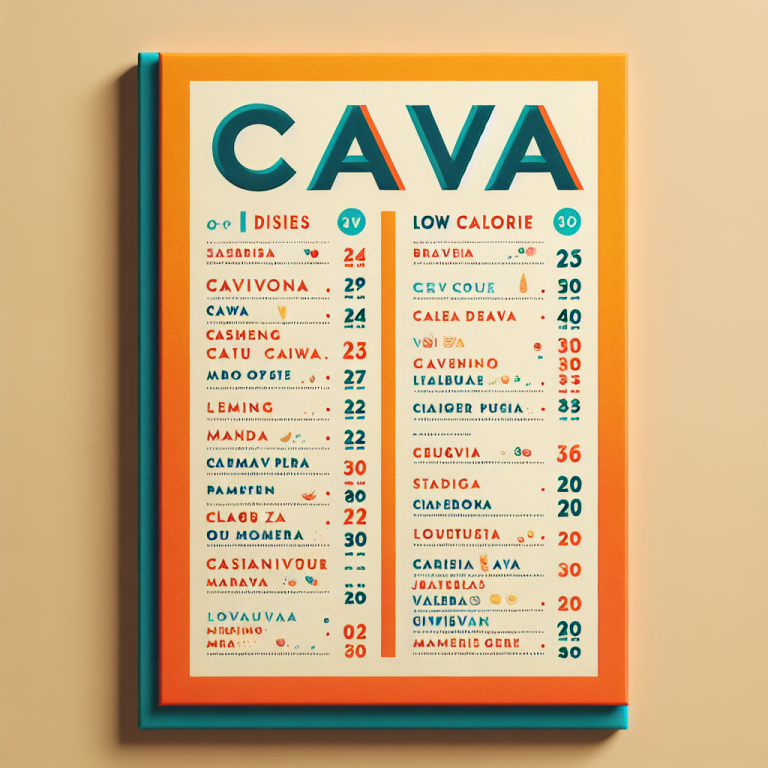 Cava Menu Calories First Letter Capital Of Every Word Do Not Use Full Stop