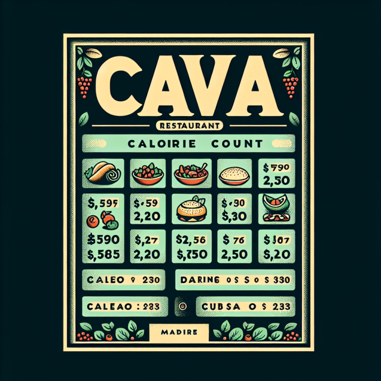 Cava Menu With Calories First Letter Capital Of Every Word Do Not Use Full Stop