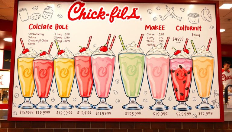 chick fil a milkshake menu with prices